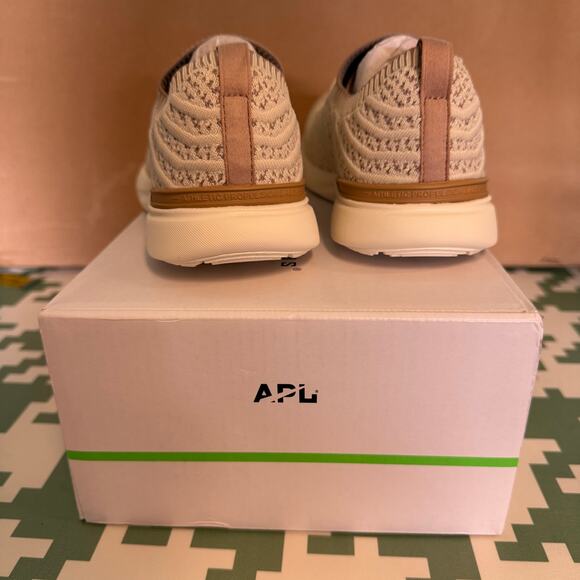 APL Running Shoe TechLoom Wave Neutral Color: Parchment/Pristine/Almond Neutral - Picture 5 of 7